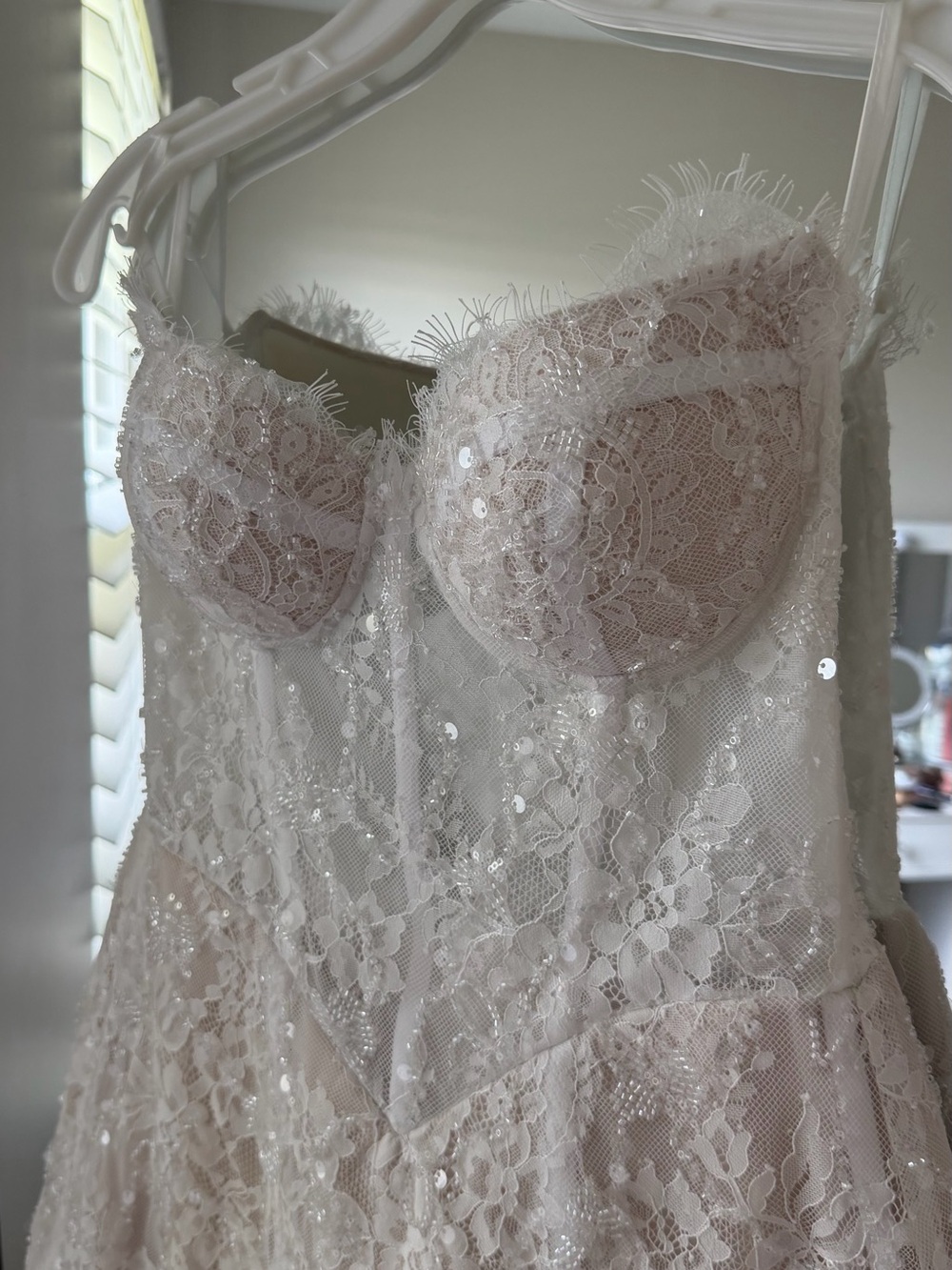 White Lace Corset Mini Dress - Picture 3 of 11
